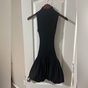 Zara Black Ribbed Mini Dress